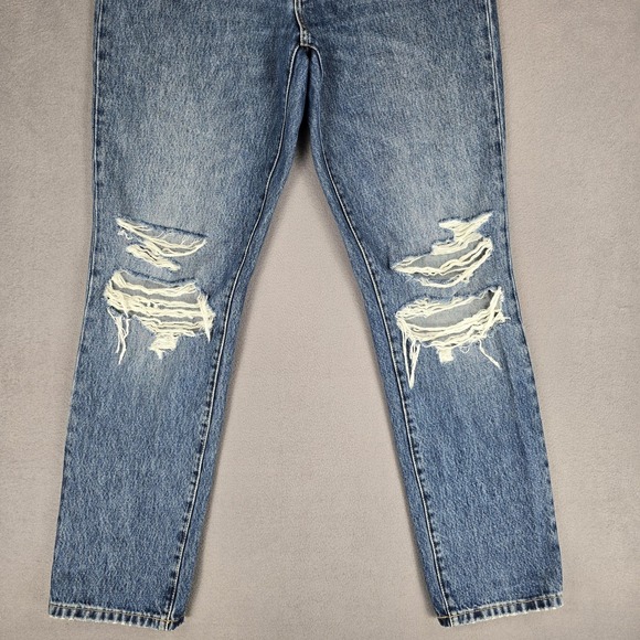 Rolla's Jeans Womens 28 High Rise Straight Distressed Button Fly Organic Cotton‎ - Picture 4 of 16